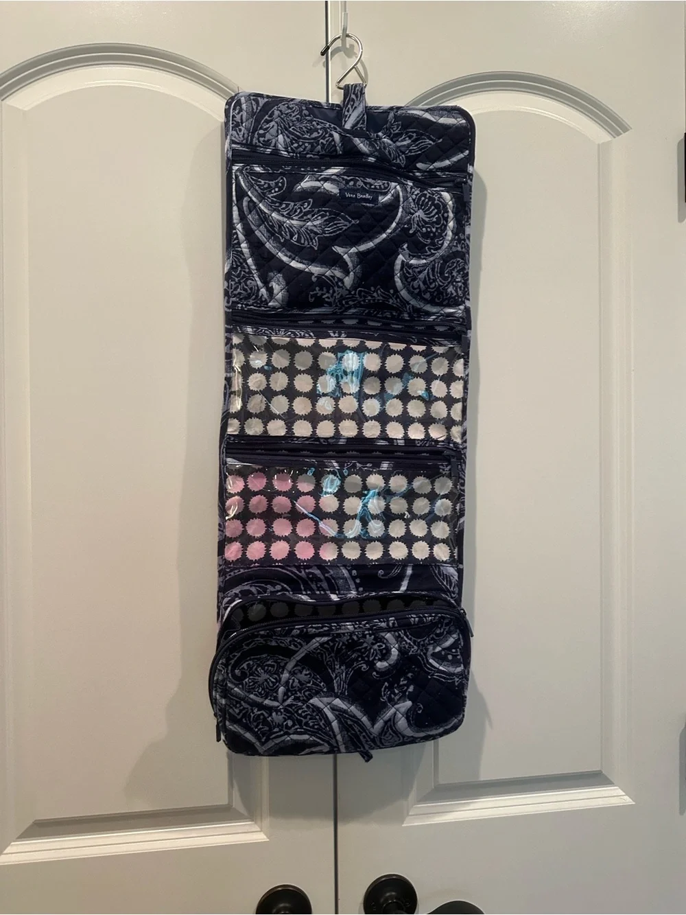 Vera Bradley Quilted Tote or Organizer in Navy and Cream Floral Paisley